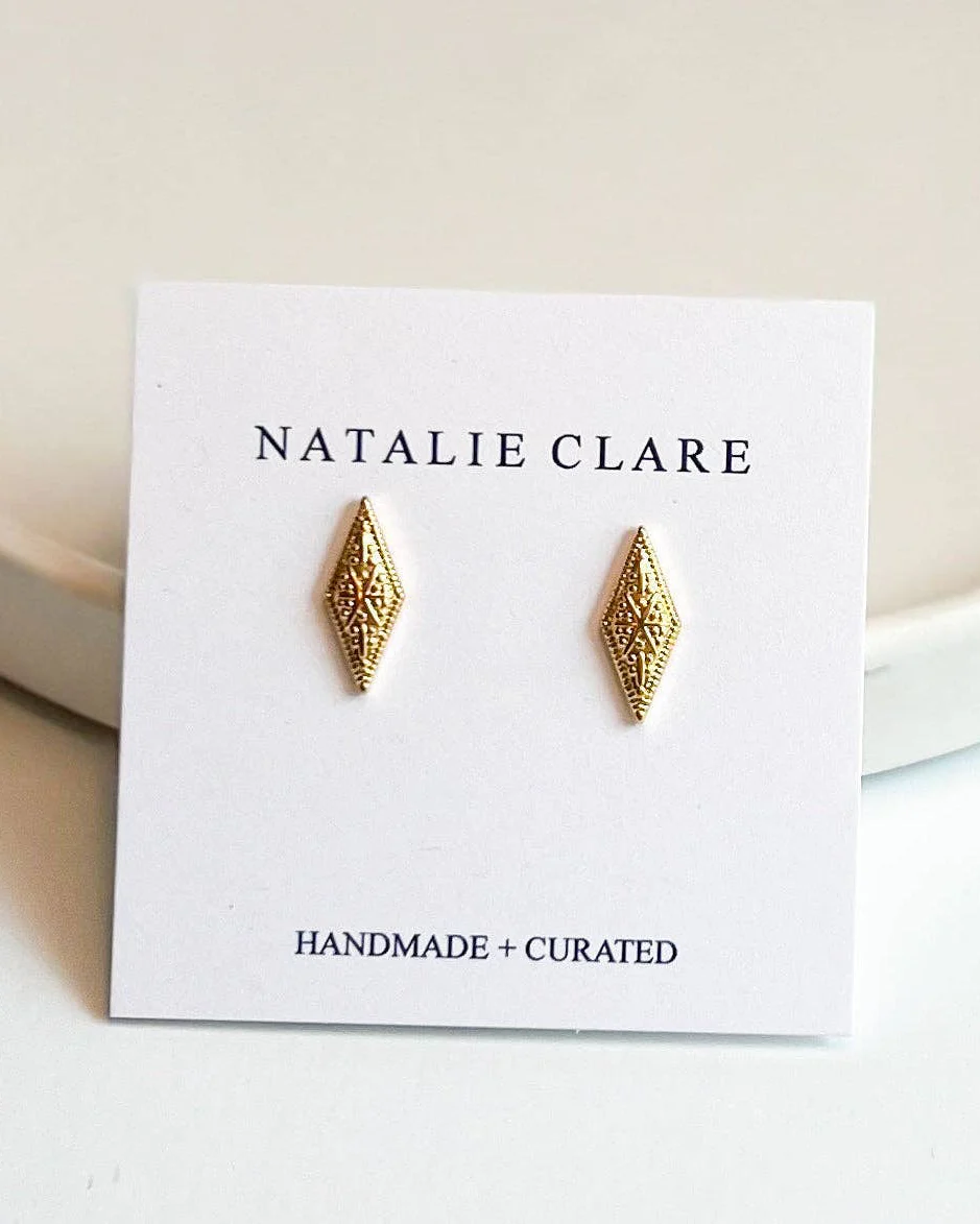 Gold Rhombus Studs
