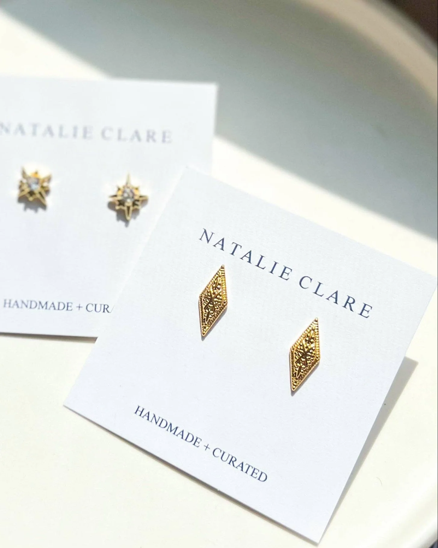 Gold Rhombus Studs - Image 4