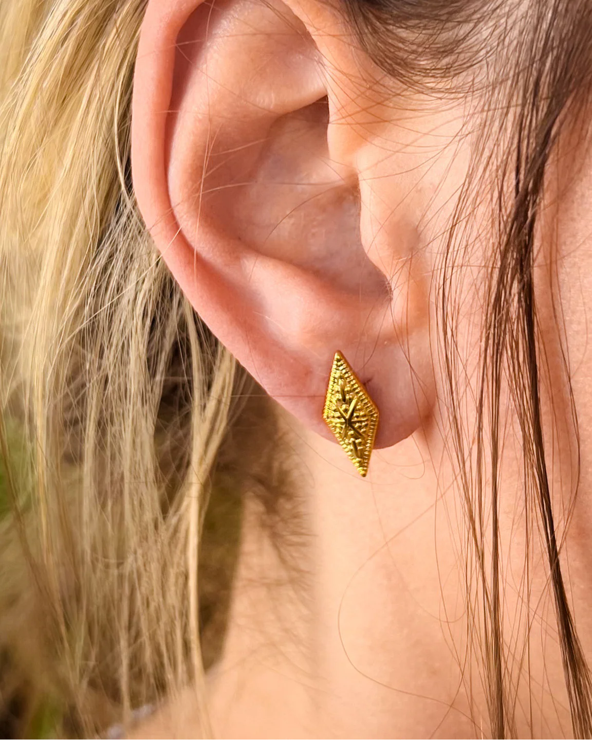 Gold Rhombus Studs - Image 5