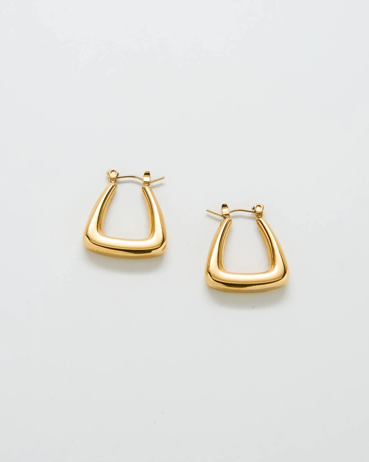 Gold Triangle Hoop Earrings