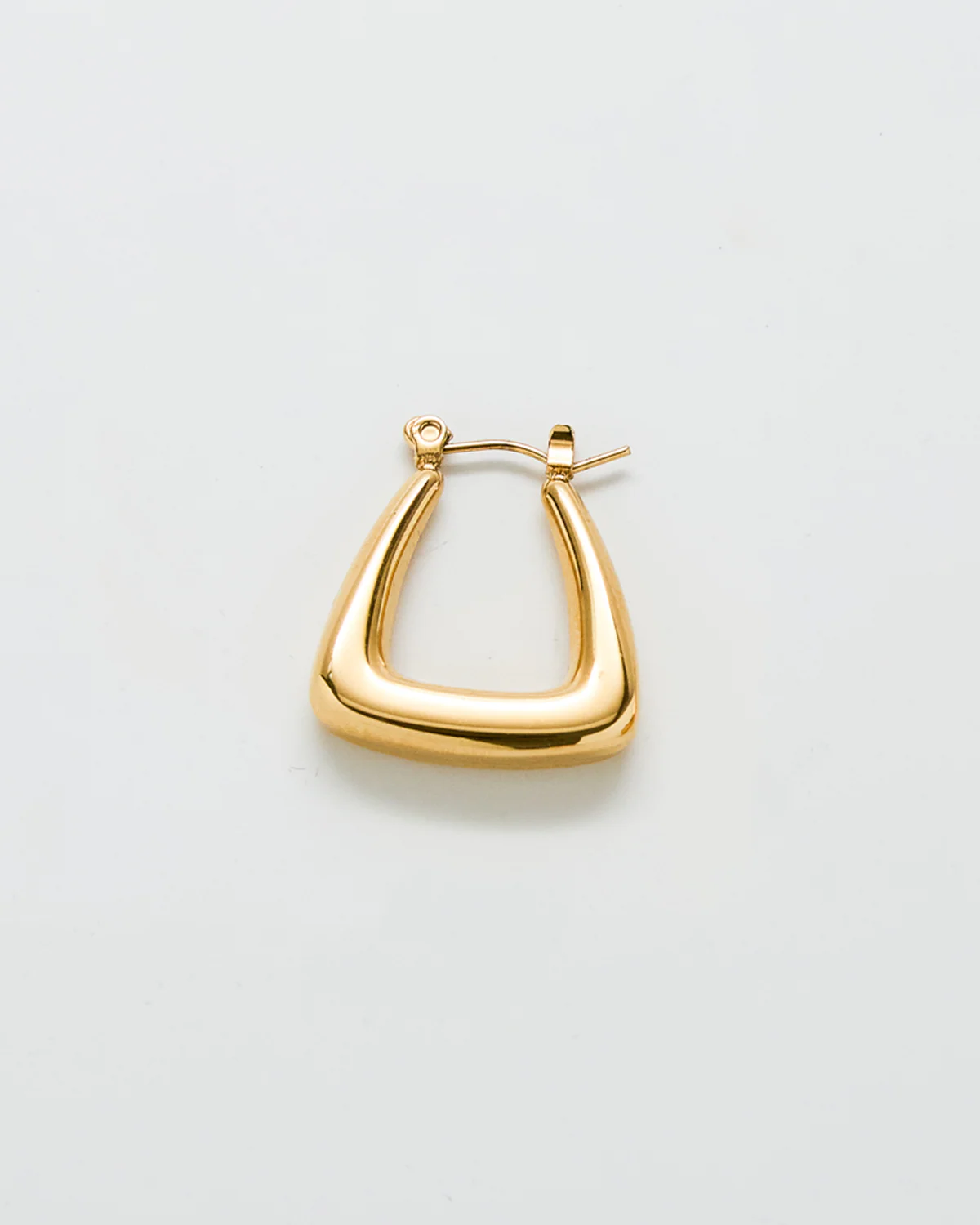 Gold Triangle Hoop Earrings - Image 2