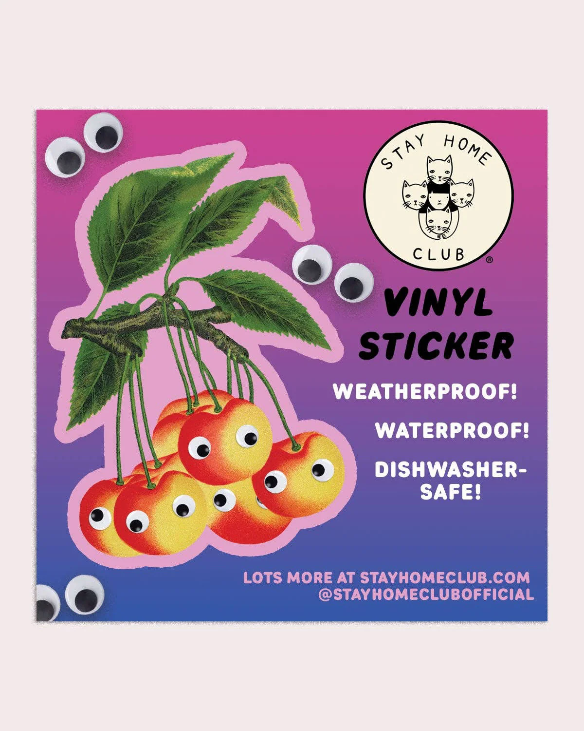 Googly Cherries Vinyl Sticker