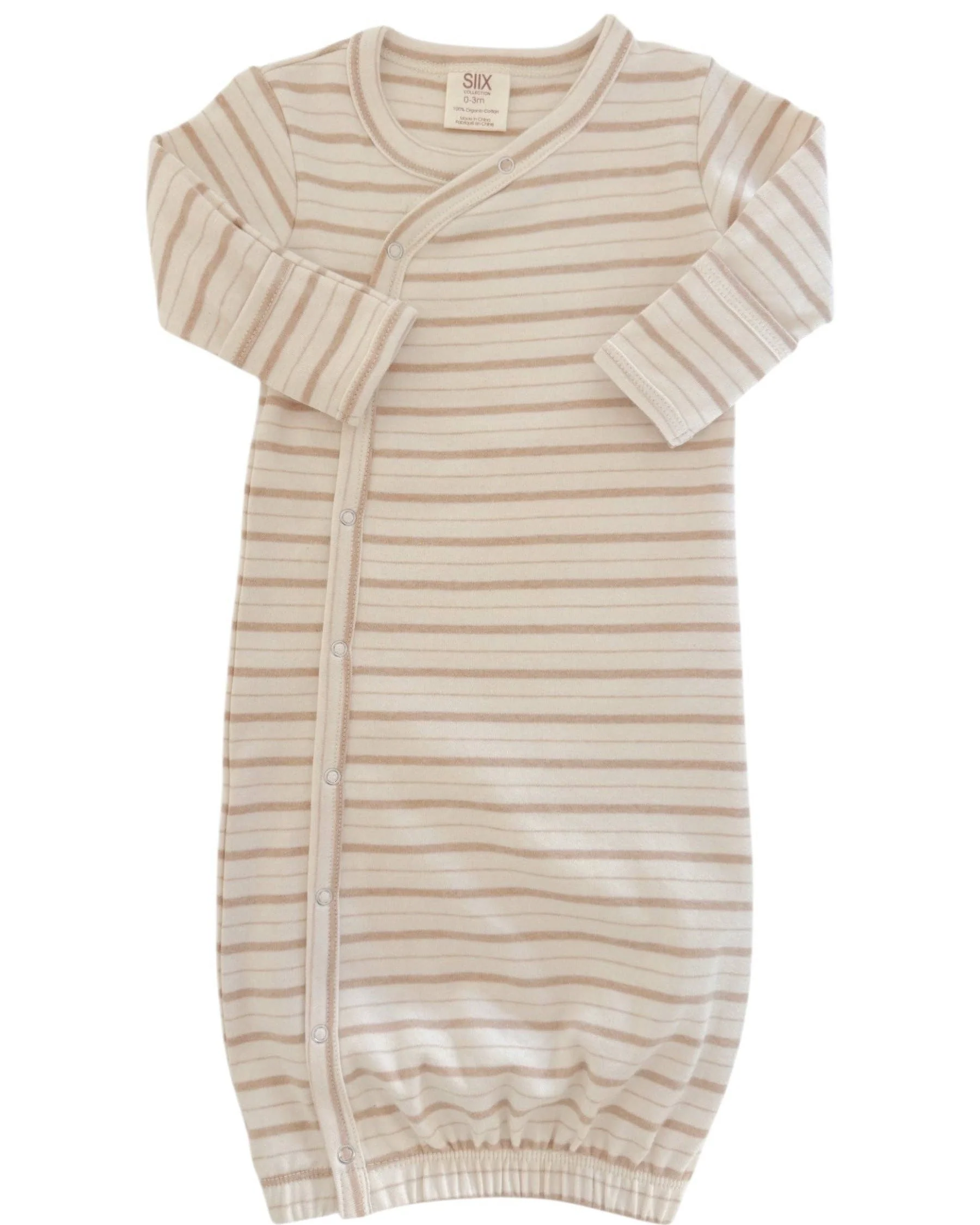 Gown in Biscuit Mixed Stripe