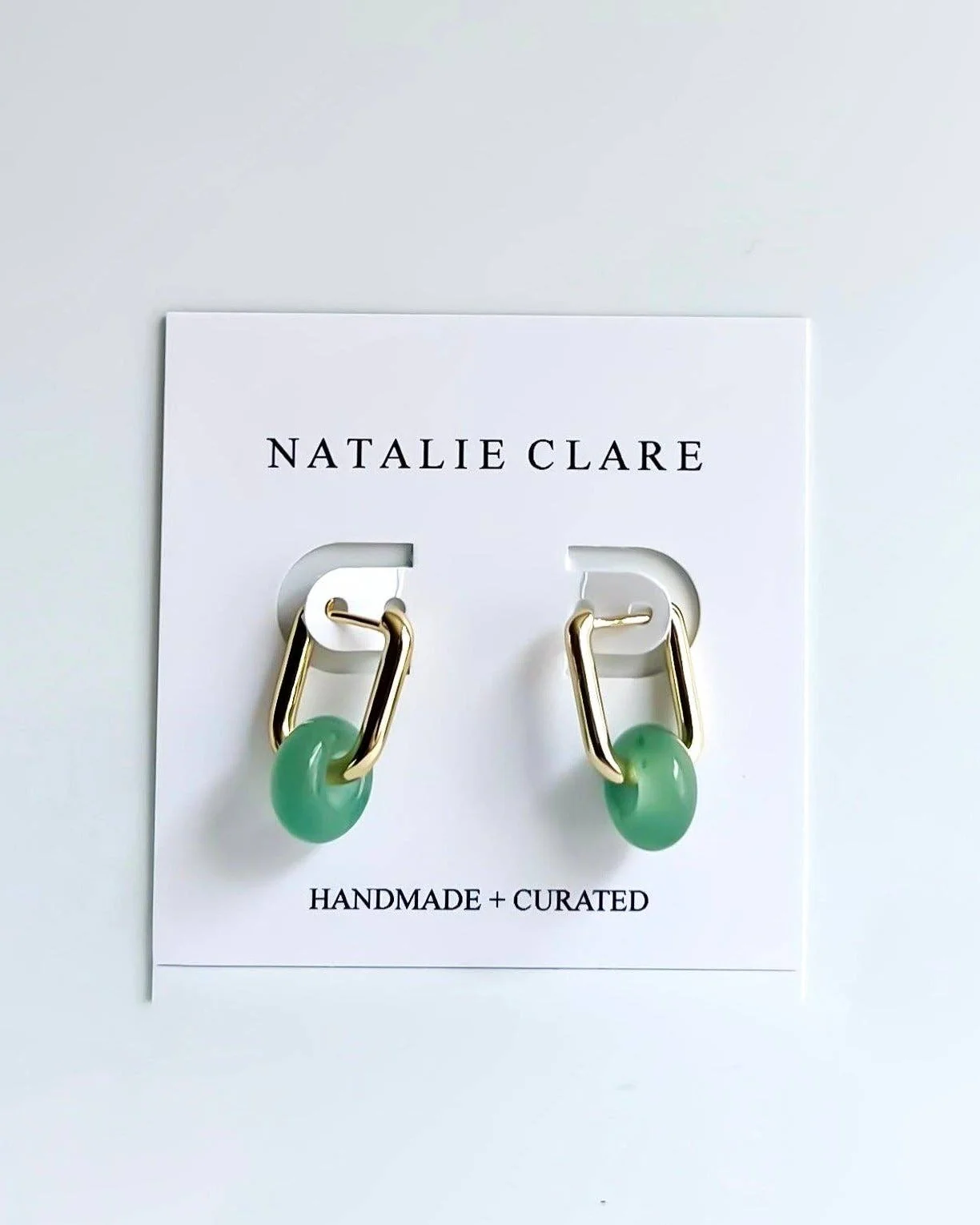 Green Aventurine Hoops