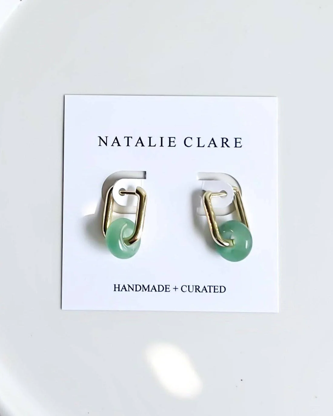 Green Aventurine Hoops - Image 4