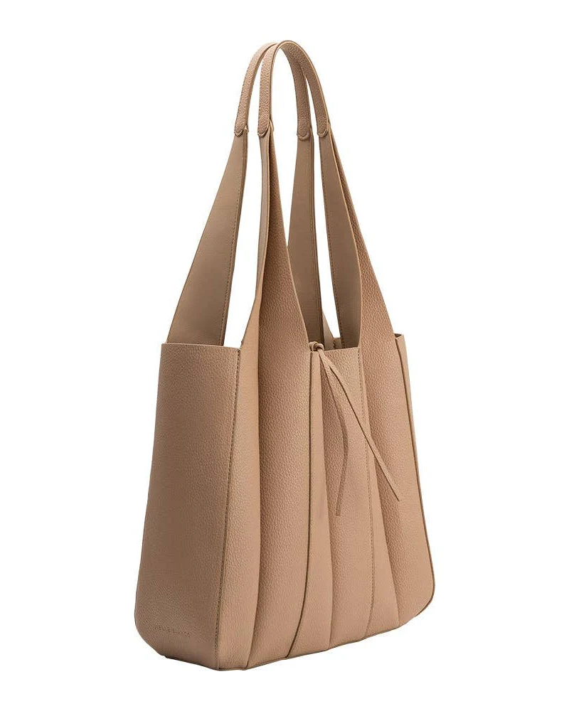 Harper Vegan Leather Tote Bag in Nude - Image 2