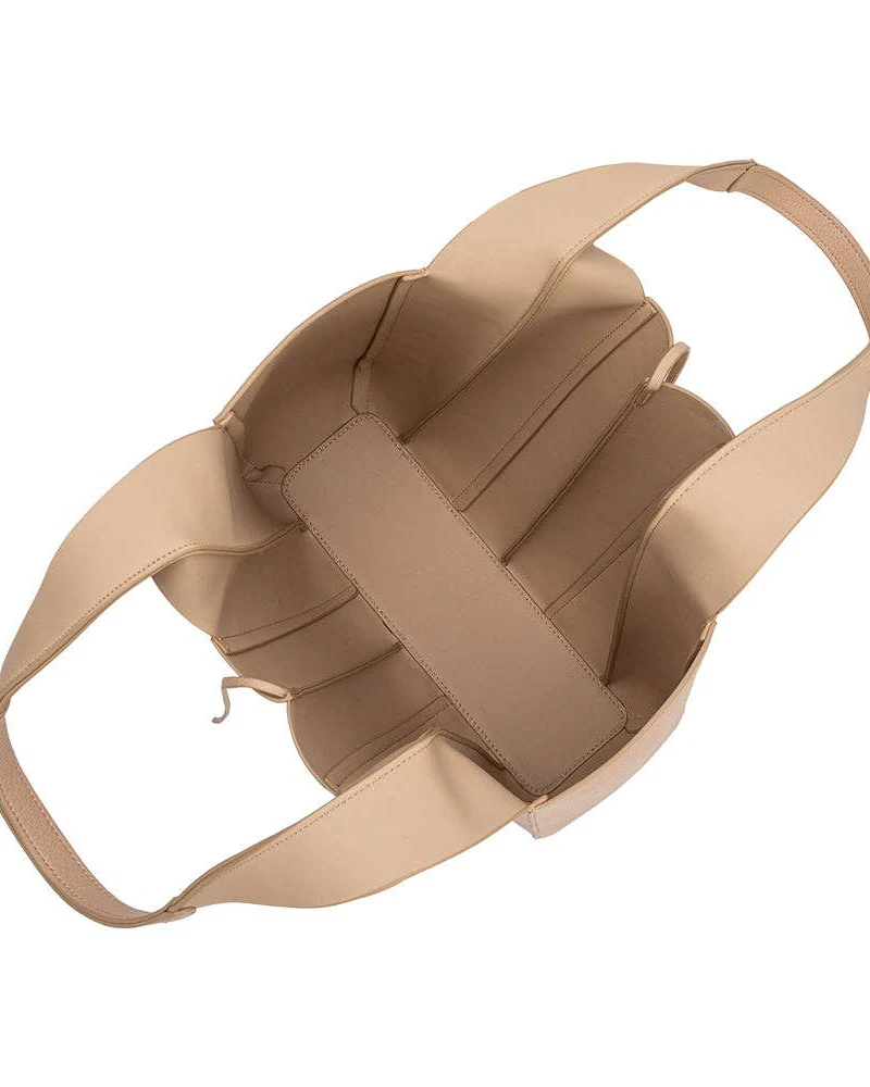 Harper Vegan Leather Tote Bag in Nude - Image 5