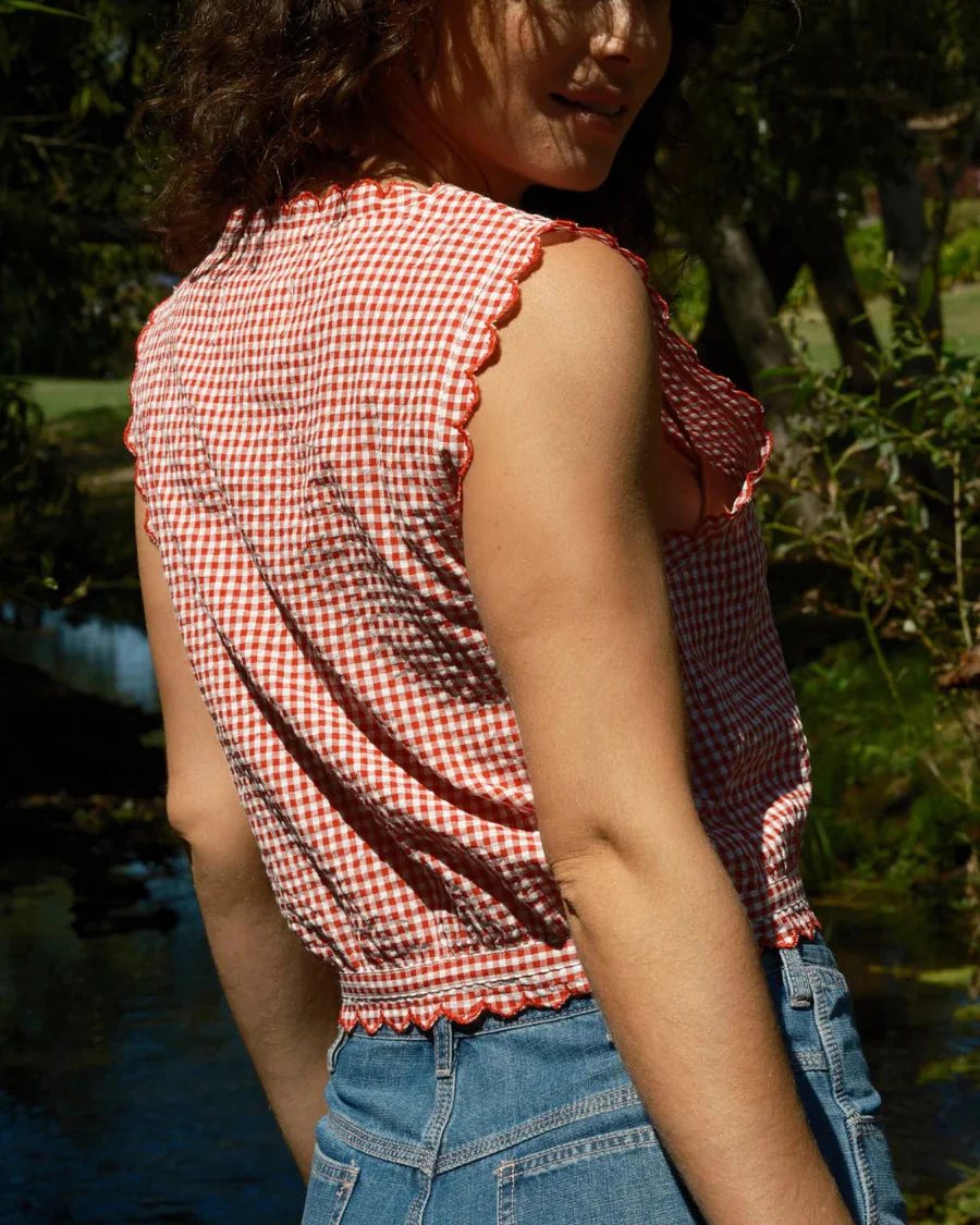 Helena Top in Red Gingham - Image 2