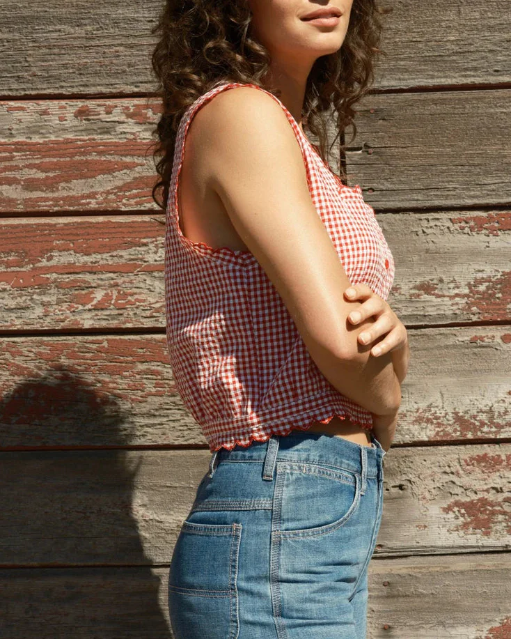 Helena Top in Red Gingham - Image 4