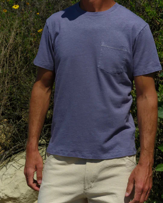 Hemp Pocket Tee in Lavender Blue
