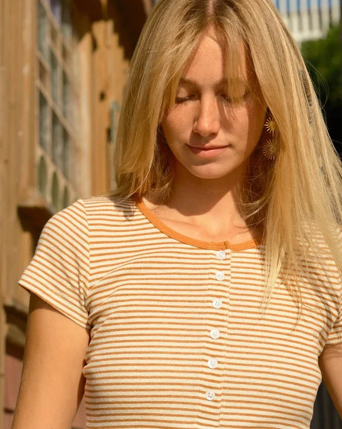 Henrietta Dress in Orange Stripe - Image 7