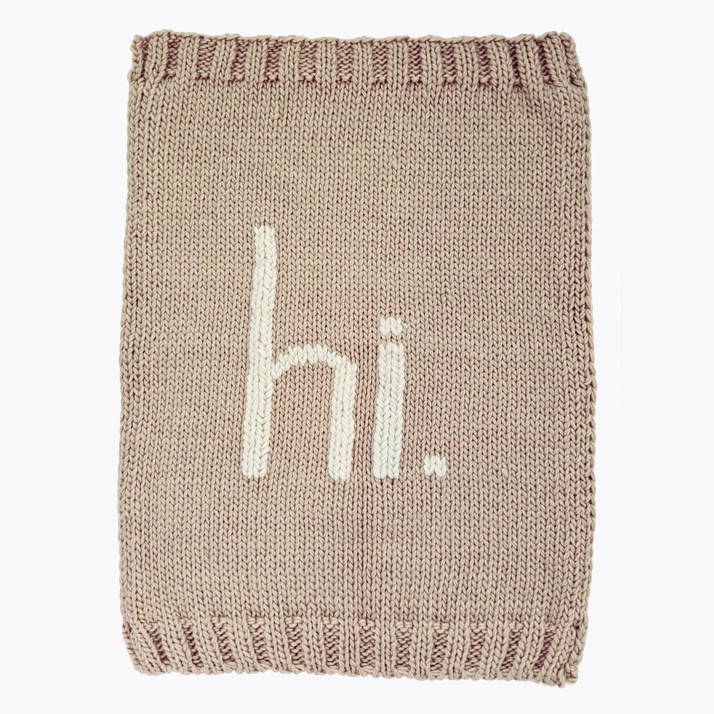 Hi. Hand Knit Baby Blanket - Image 2