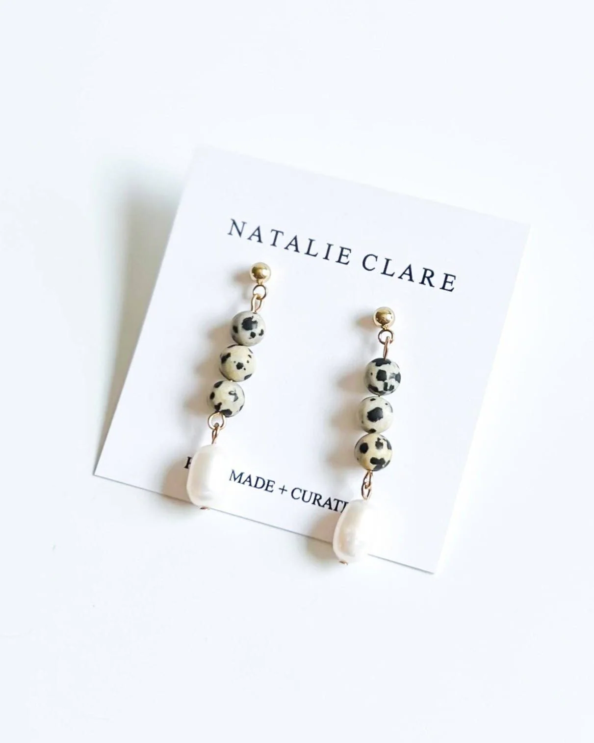 Jasper and Pearl Drop Earrings - Image 5