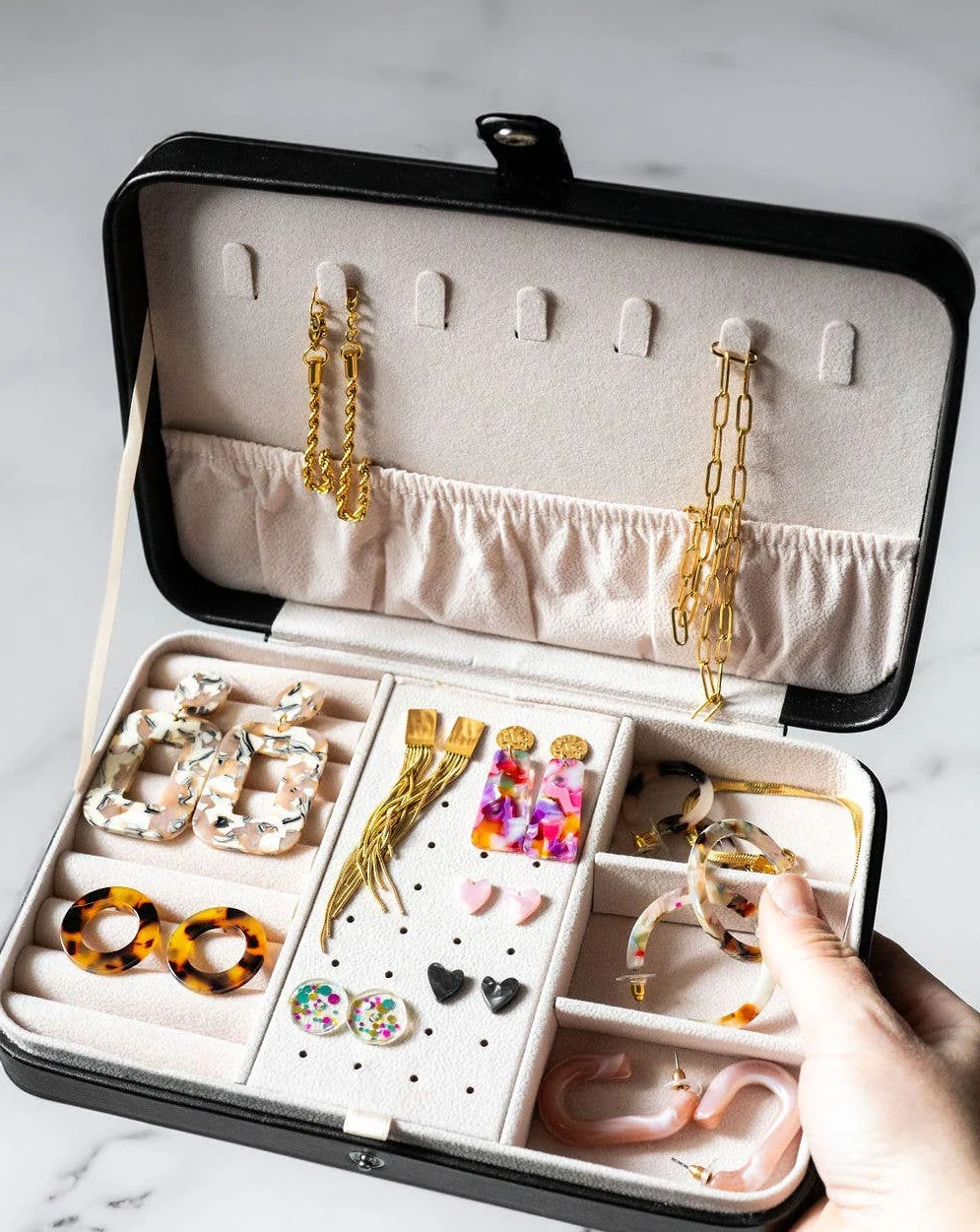 Jewelry Travel Case Box in Black - Image 5