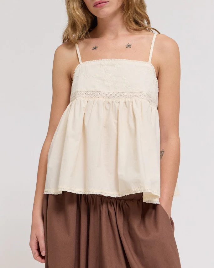 Josie Embroidered Top in Soy