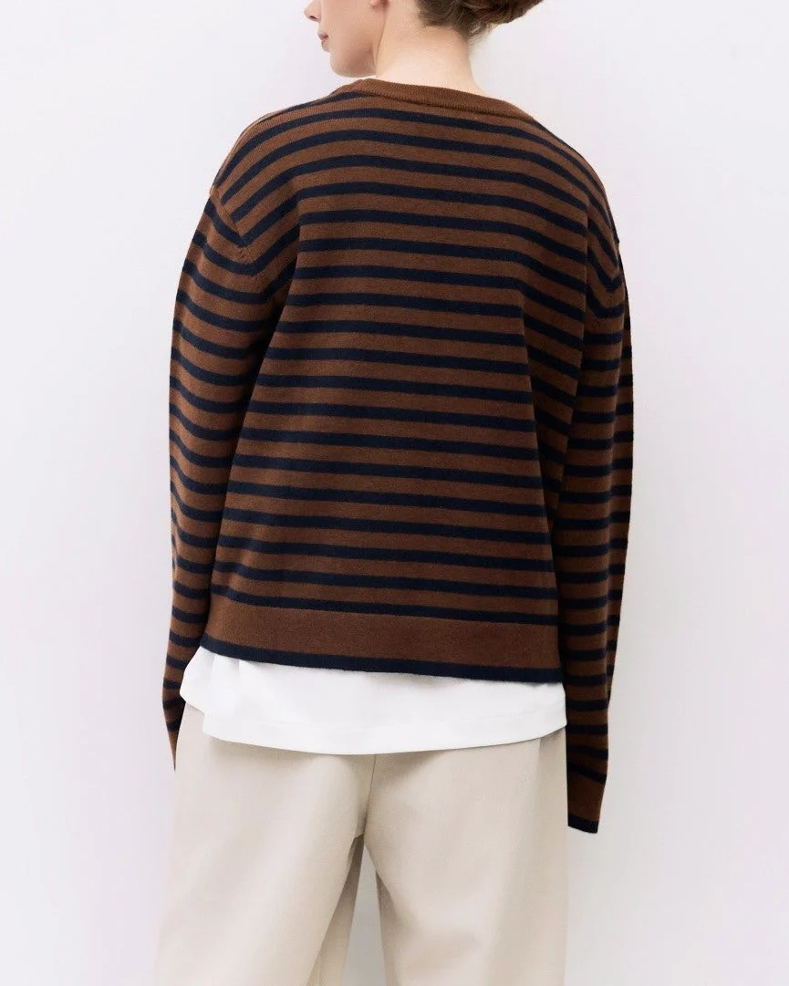 Klein Sweater in Navy/Brown - Image 4