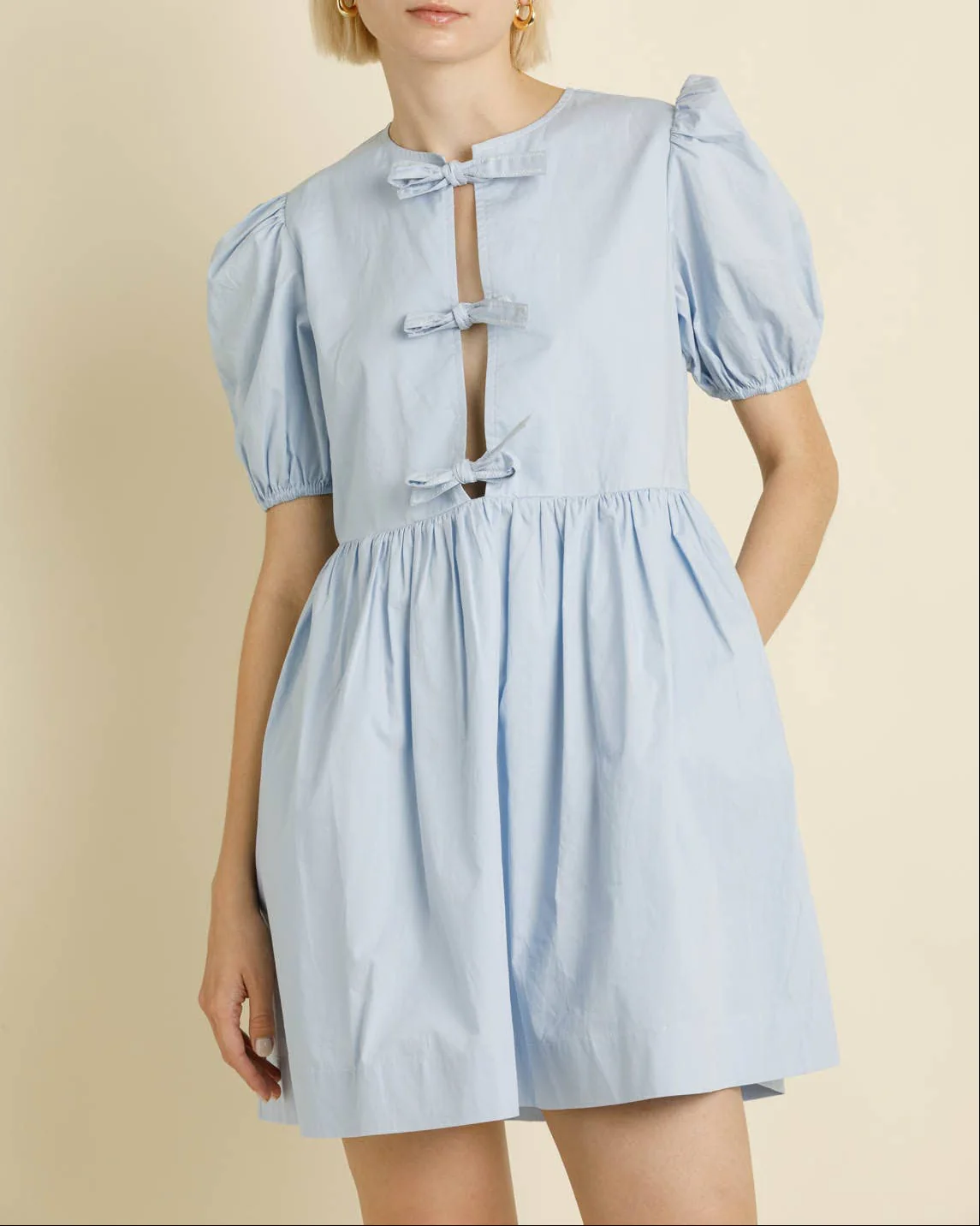 Knot Mini Dress in Blue