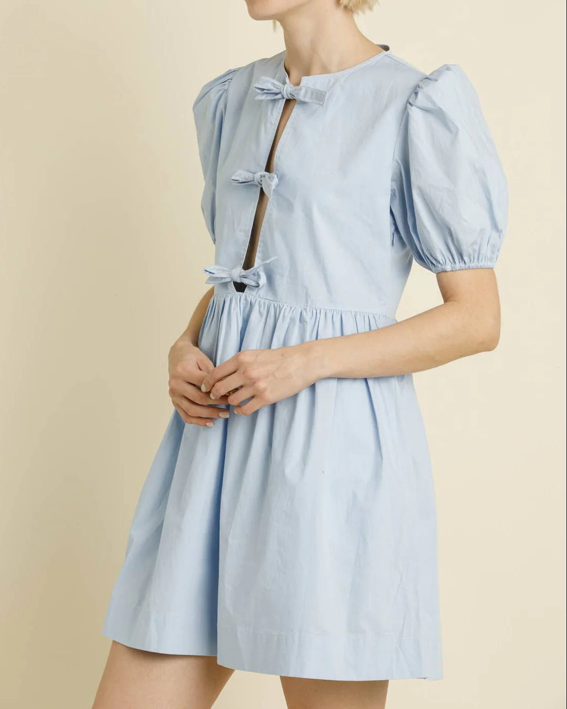 Knot Mini Dress in Blue - Image 2