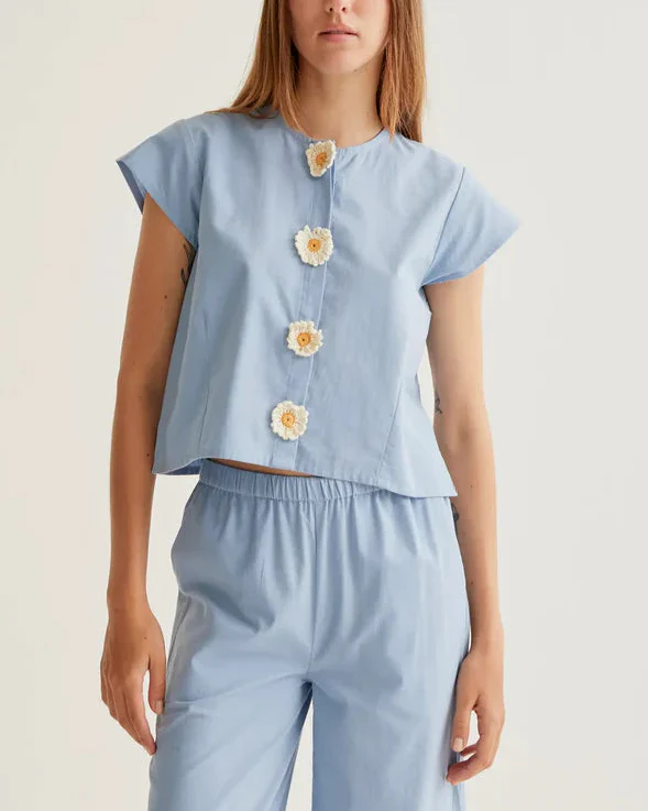 Light Blue Daisy Shirt