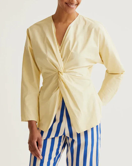 Light Yellow Draped Top