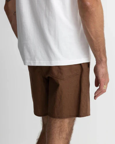 Linen Jam Short in Chocolate - Image 3
