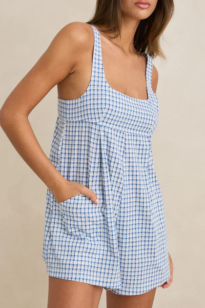 Lola Check Romper - Image 2