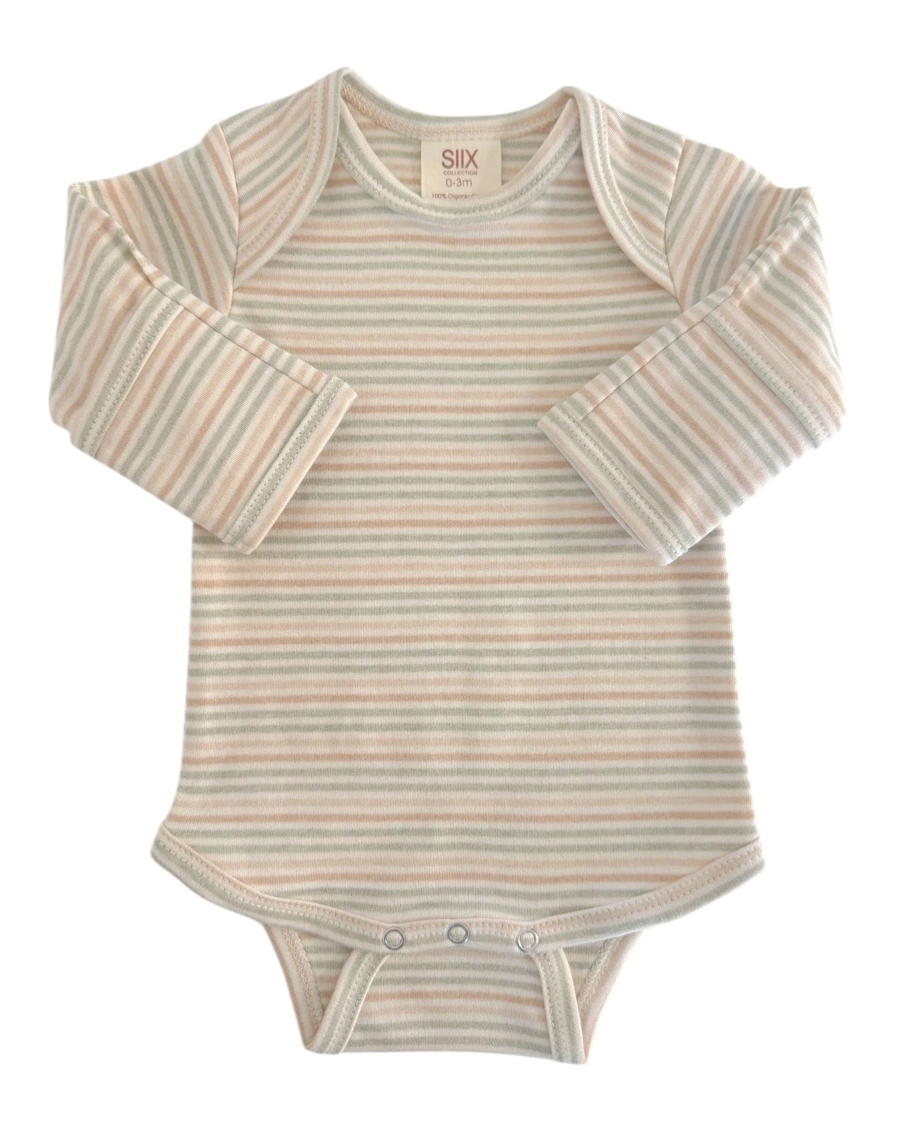 Long Sleeve Bodysuit in Multi Stripe