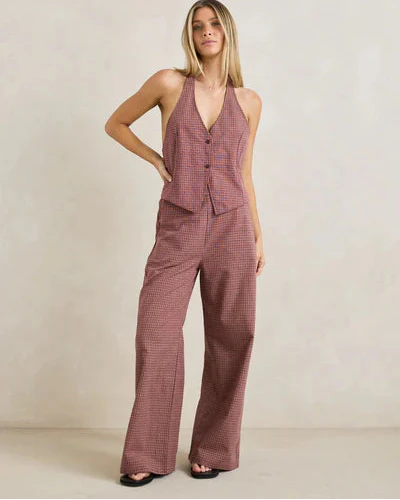 Lucy Check Halter in Rust - Image 3