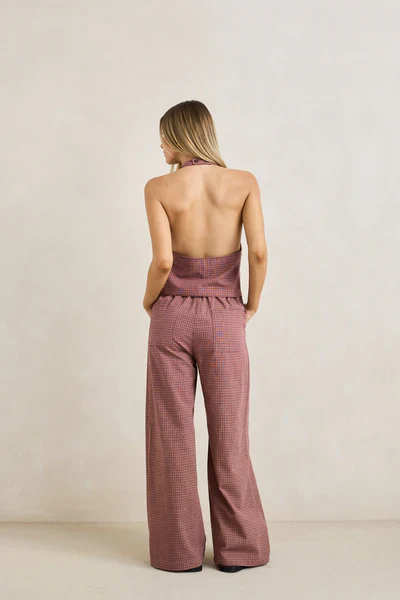 Lucy Check Halter in Rust - Image 4