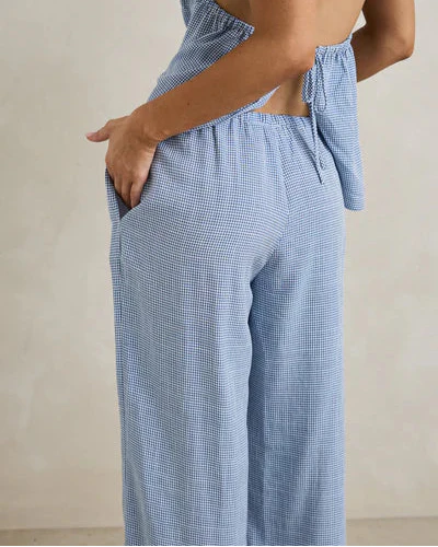 Marisol Pant in Blue Check - Image 4