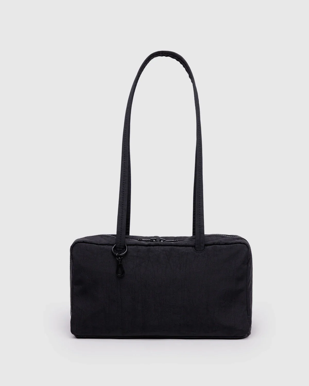 Medium Nylon Bowler Bag in Black