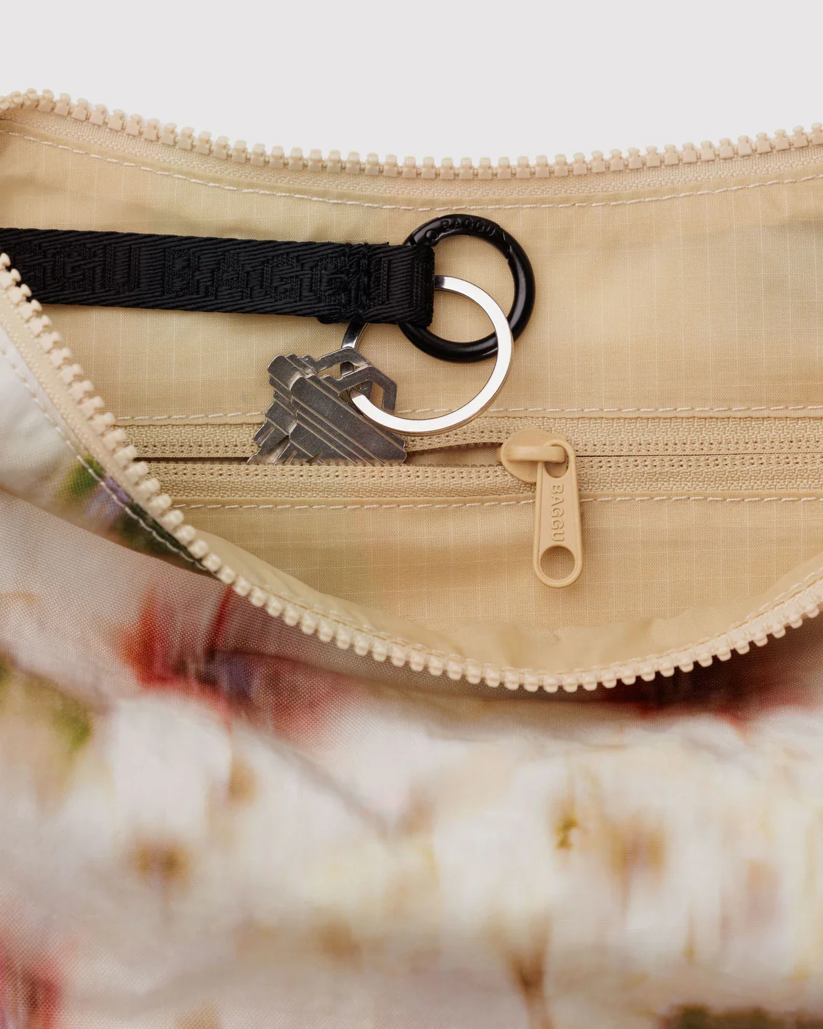 Medium Nylon Crescent Bag in Abstract Floral - Image 3