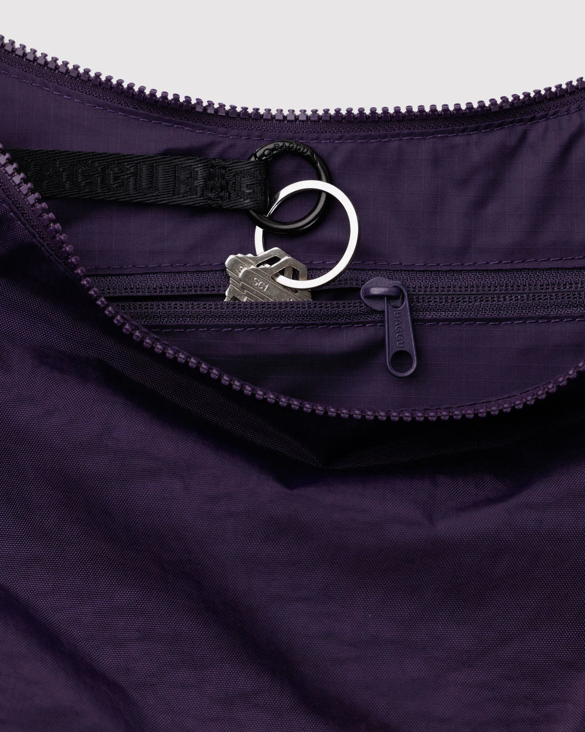 Medium Nylon Crescent Bag in Fig - Image 3