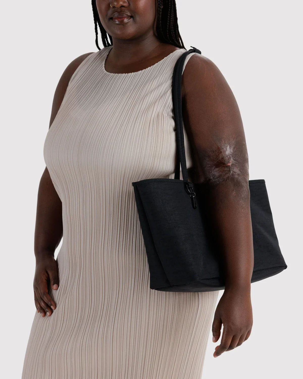 Medium Nylon Reversible Tote in Black Mix - Image 3