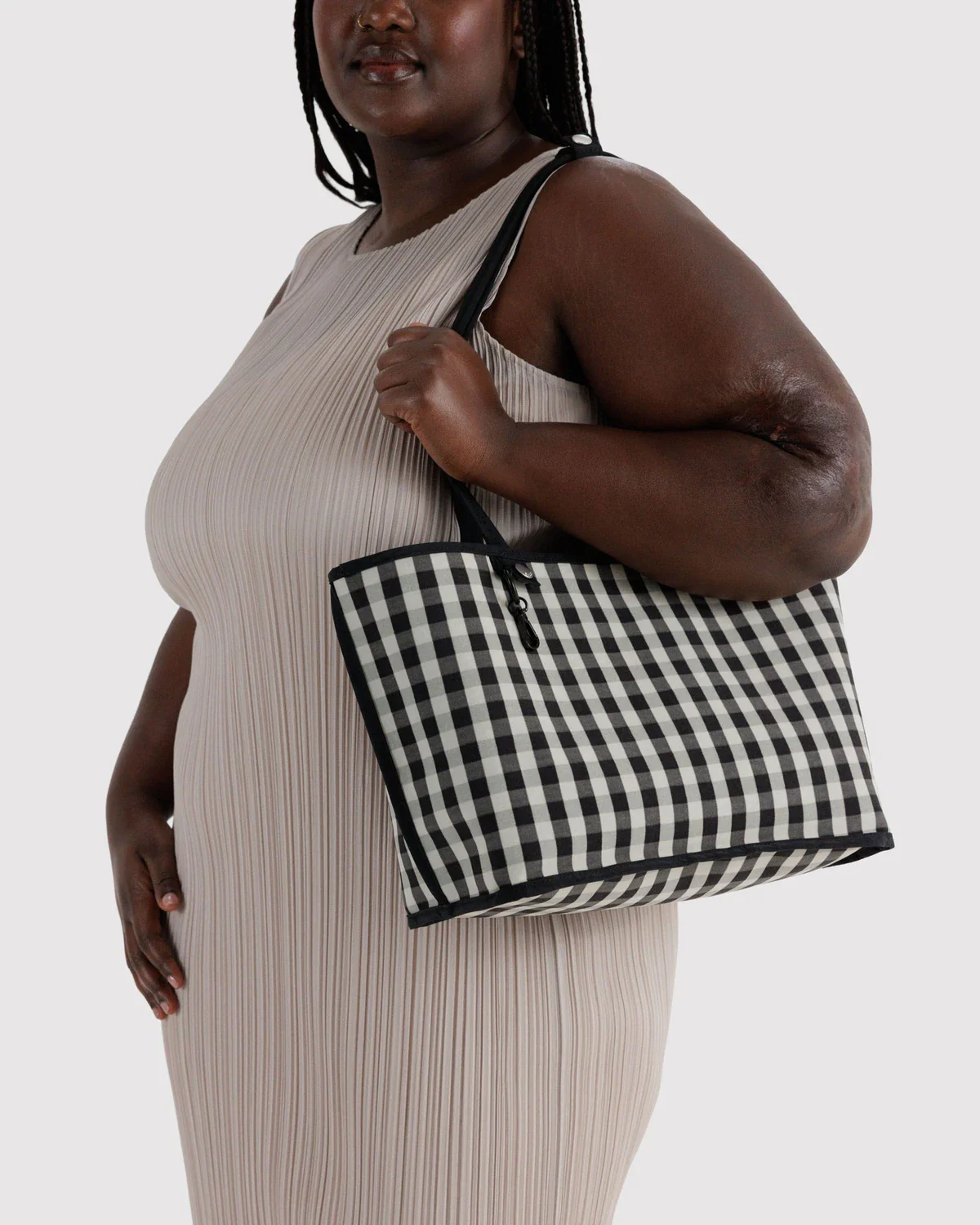 Medium Nylon Reversible Tote in Black Mix - Image 4
