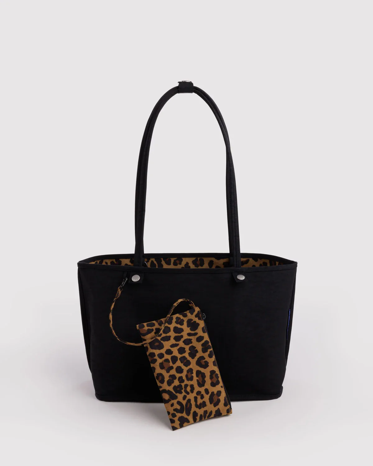 Medium Nylon Reversible Tote in Leopard Mix - Image 2