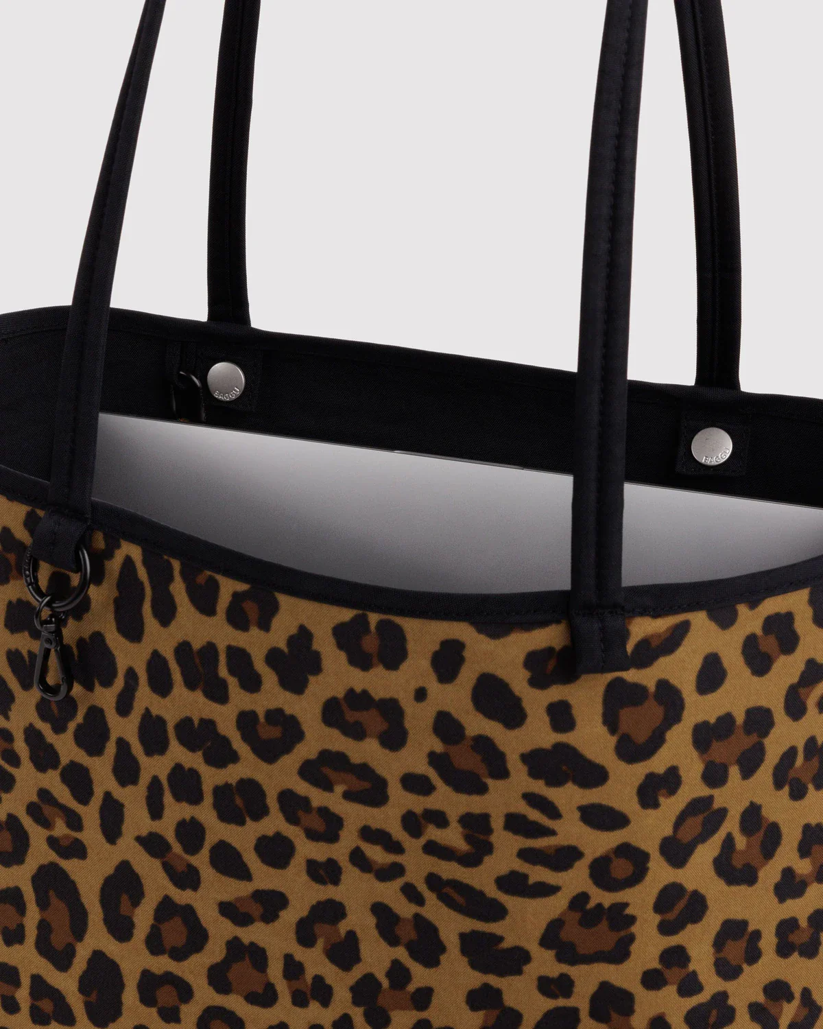 Medium Nylon Reversible Tote in Leopard Mix - Image 5