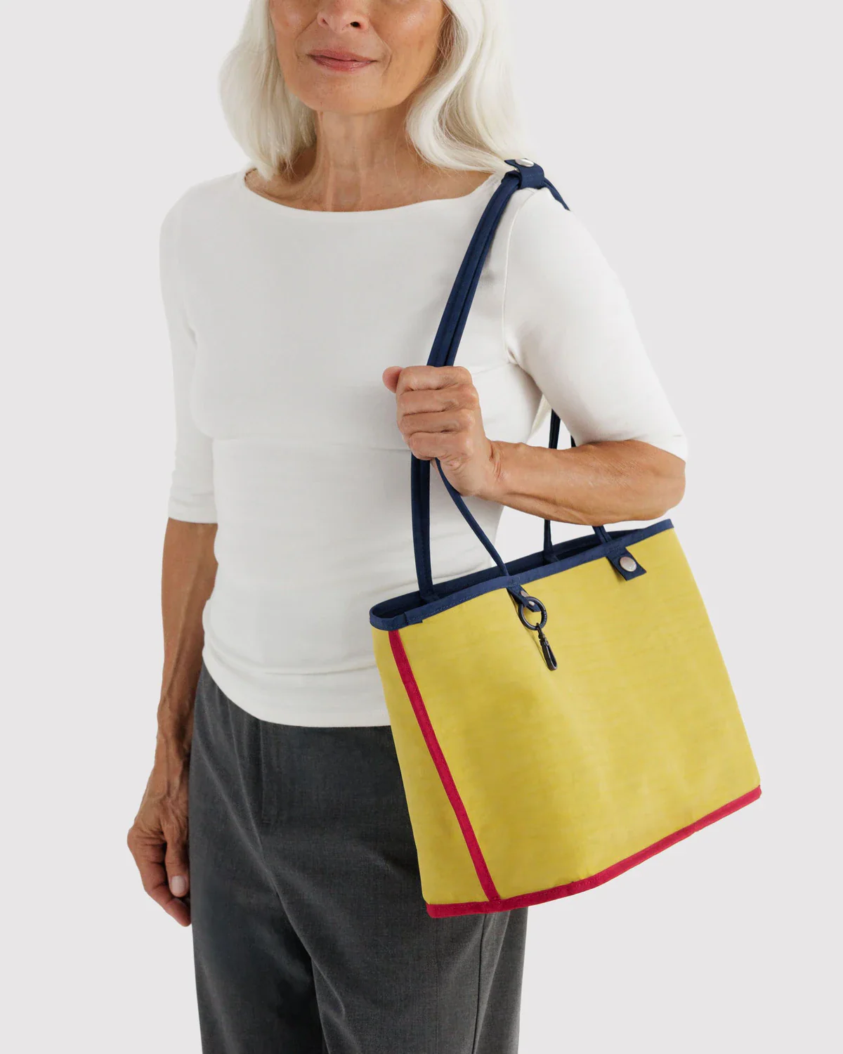 Medium Nylon Reversible Tote in Navy Mix - Image 4