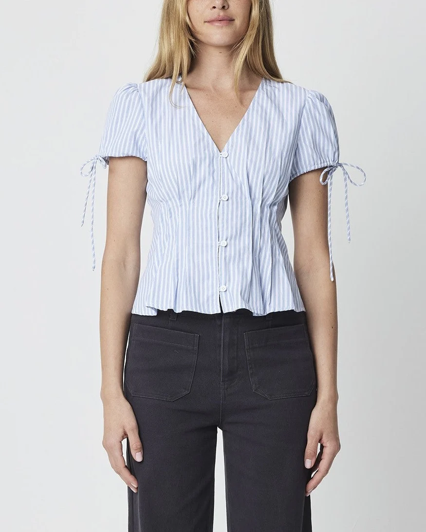 Milly Top in Blue/White