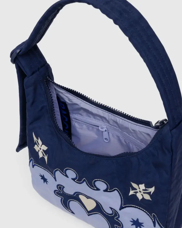 Mini Nylon Shoulder Bag in Western Applique - Image 4