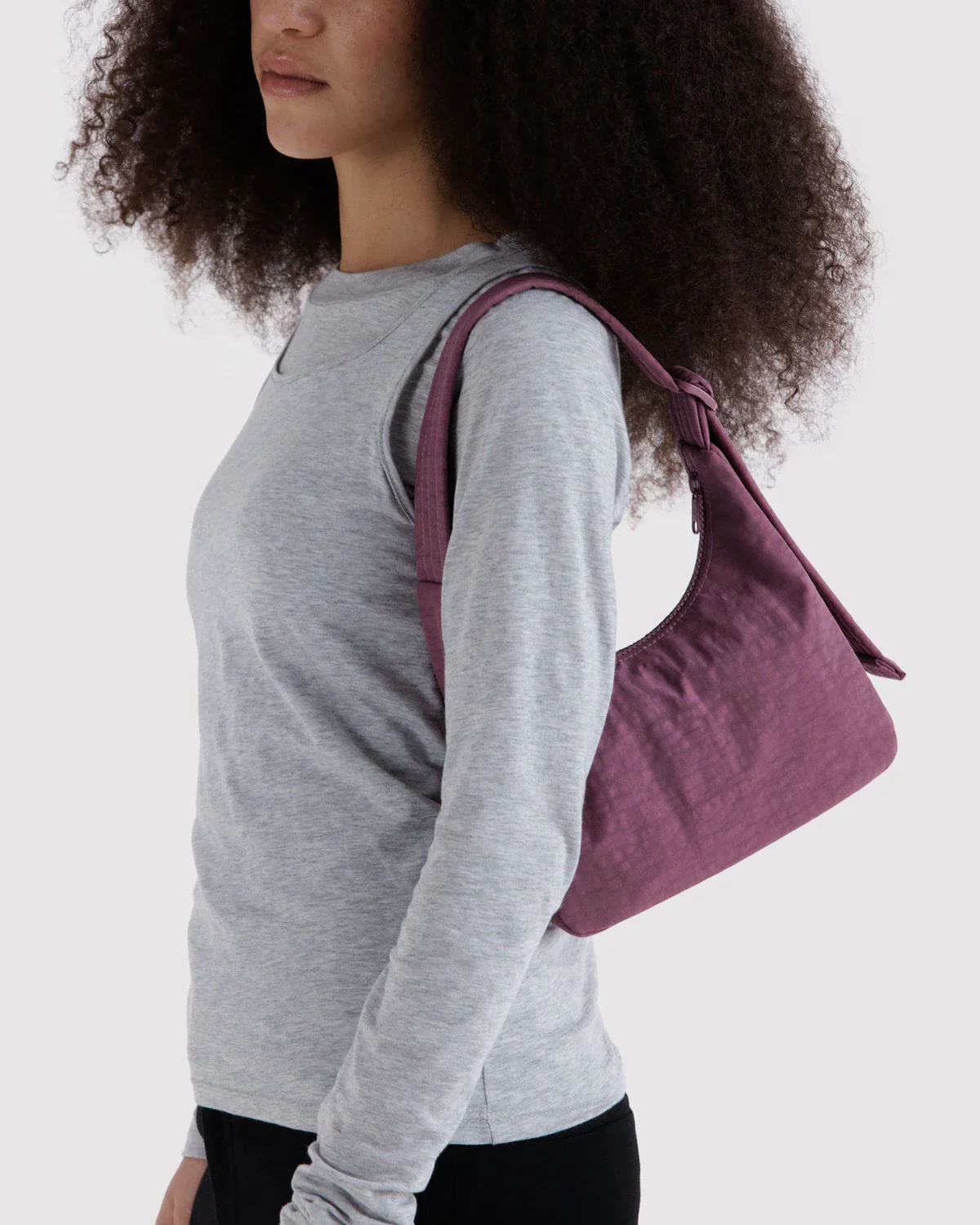 Mini Nylon Shoulder Bag in Wild Plum - Image 2