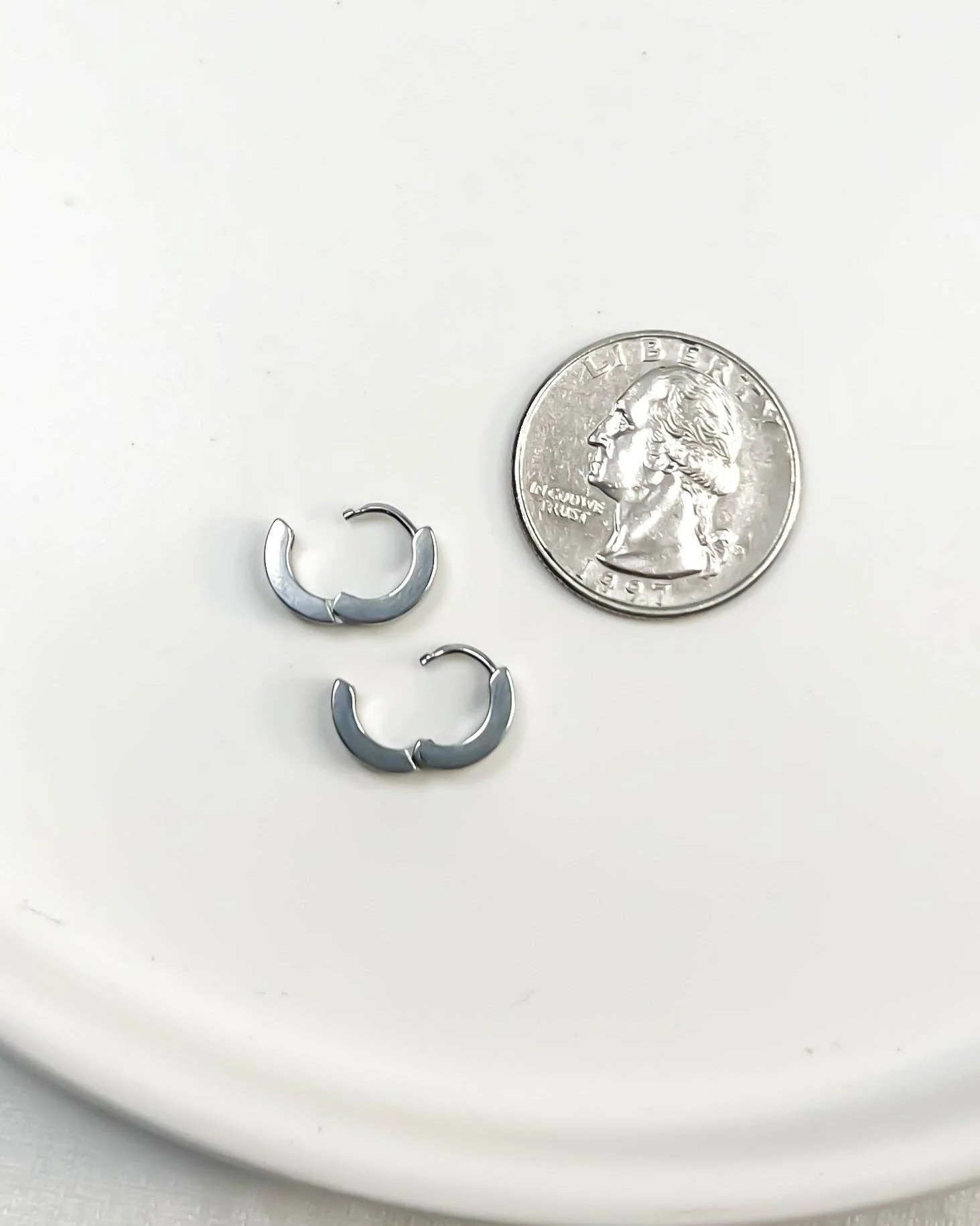 Mini Silver Hoops - Image 3