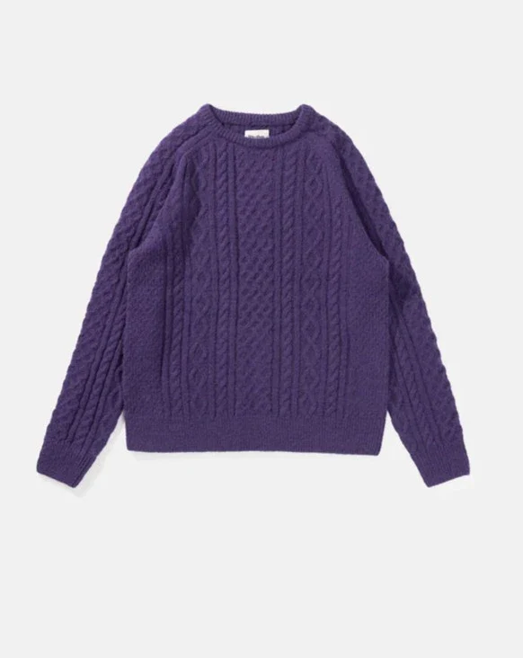 Mohair Fishermans Knit in Plum - Image 5