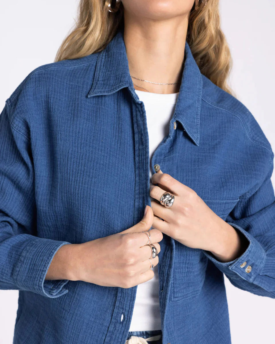 Novalie Shirt in Washed Denim Blue - Image 4
