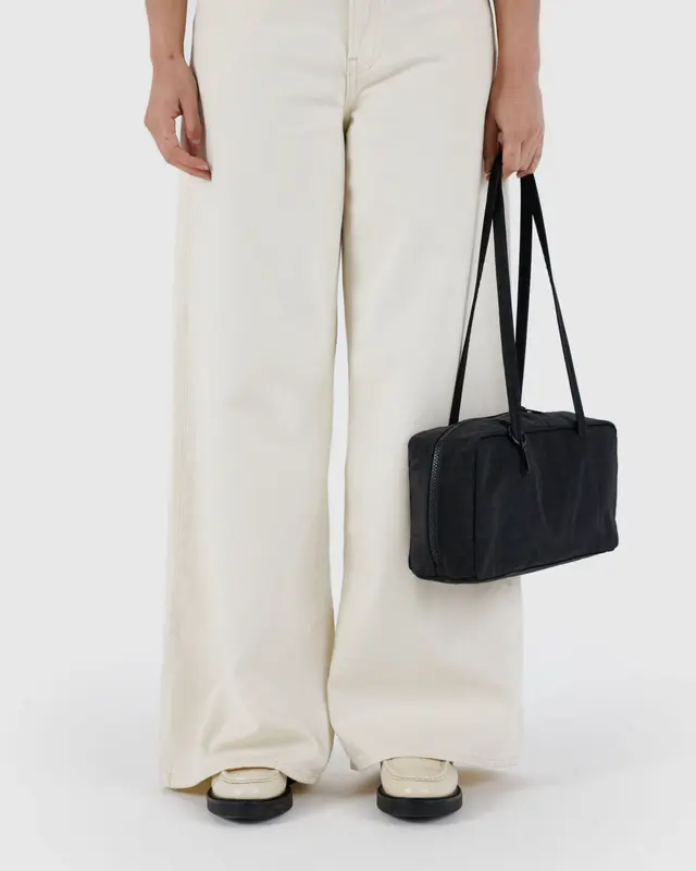 Nylon Bowler Bag in Black - Image 3