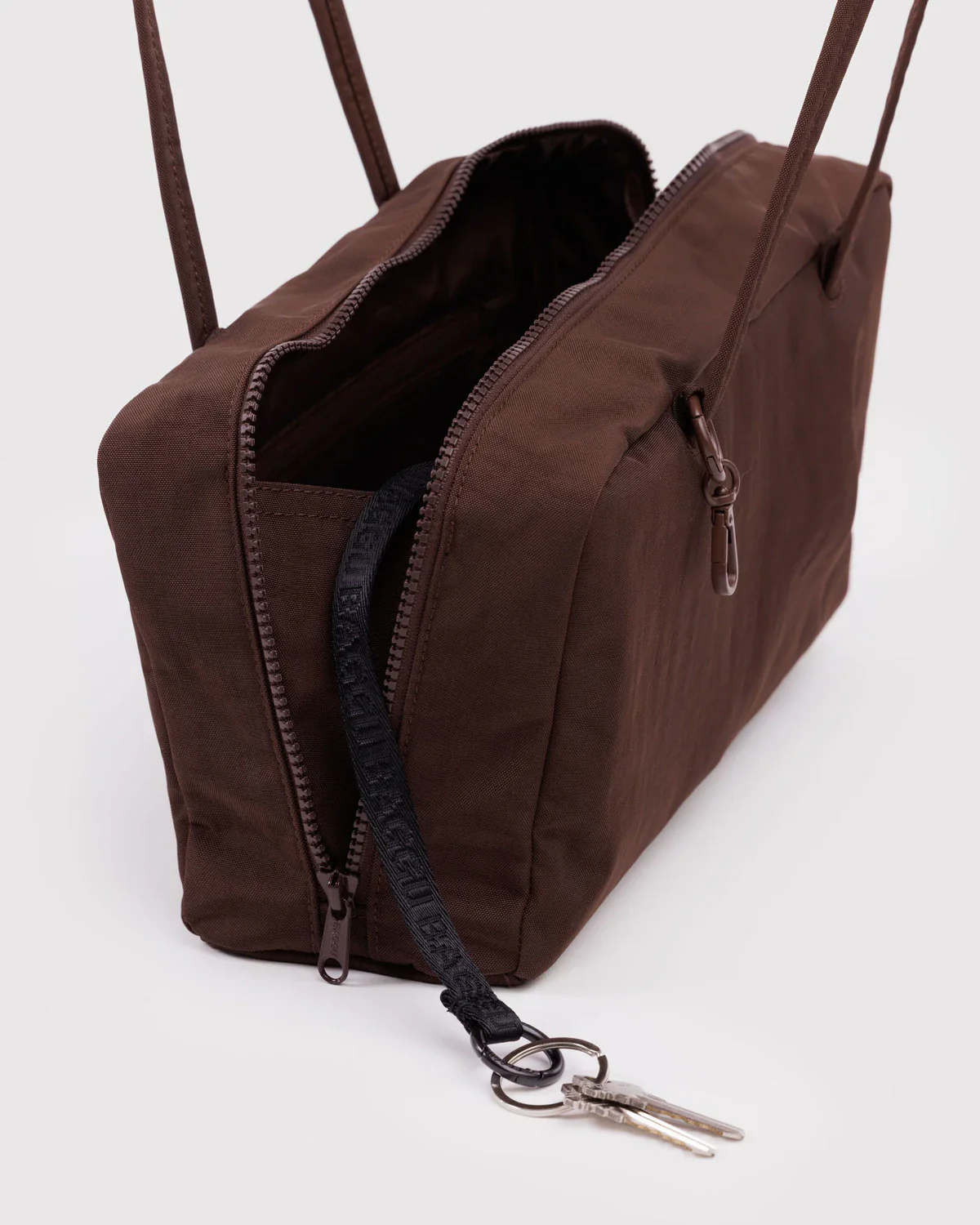 Nylon Bowler Bag in Coffee - Image 4