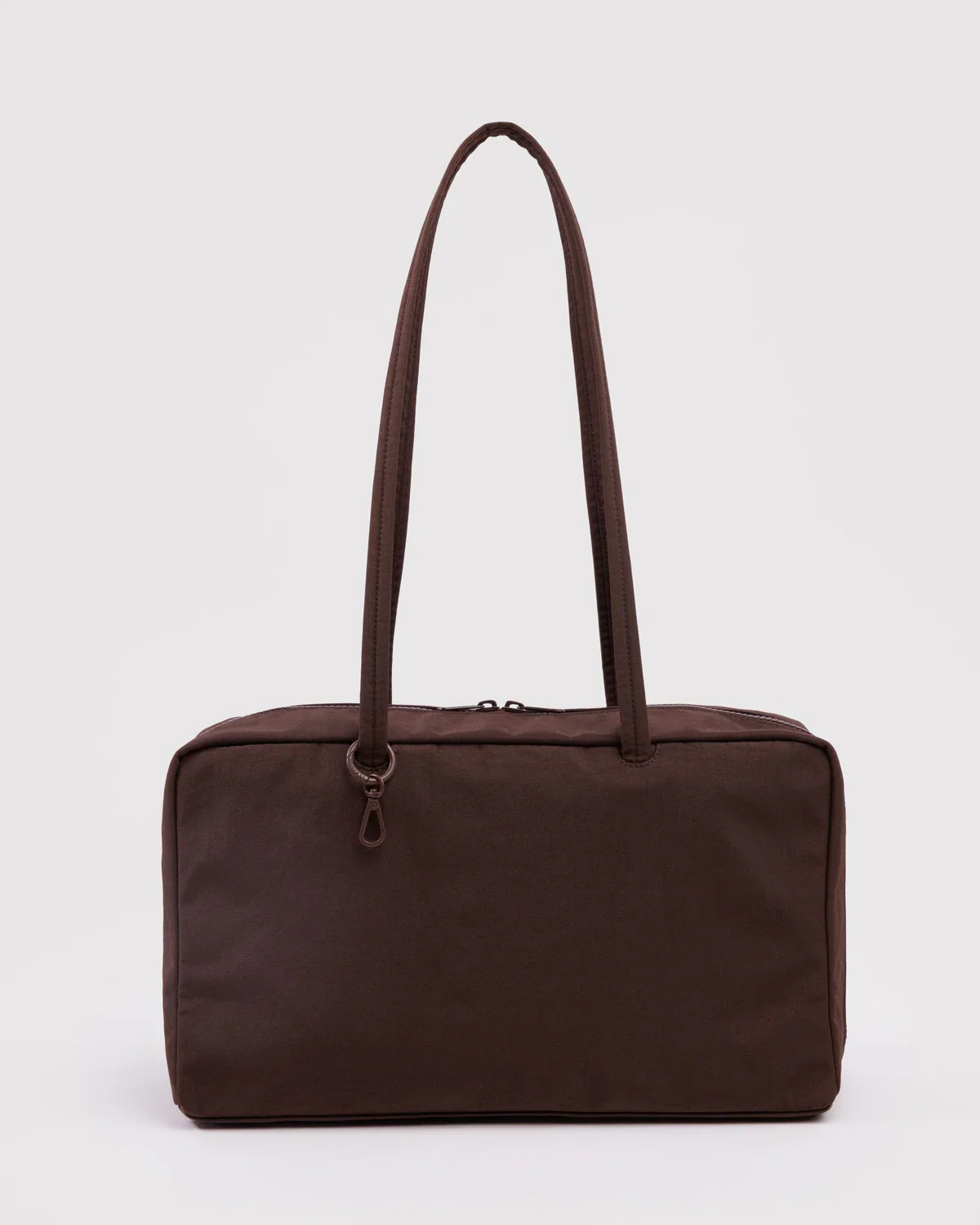Medium Nylon Bowler Bag in Coffee