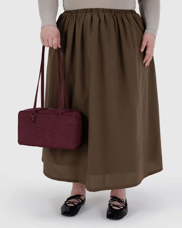 Nylon Bowler Bag in Mahogany - Image 3