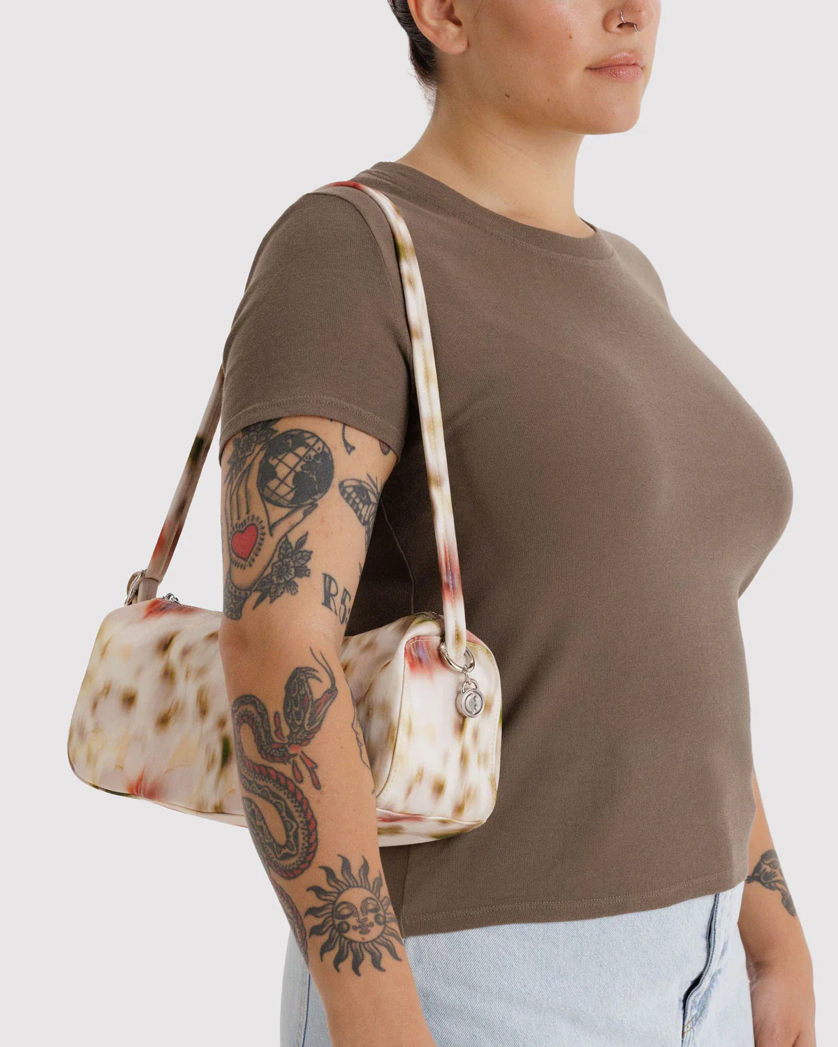 Nylon Loaf Bag in Abstract Floral - Image 2
