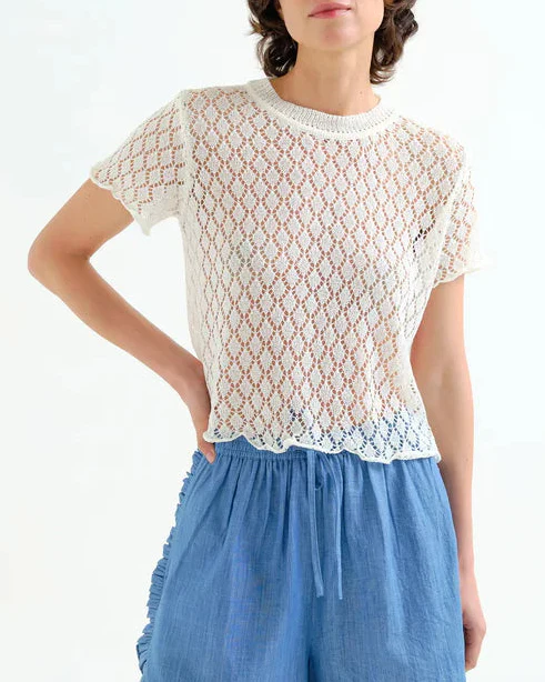 Open Weave Top in White